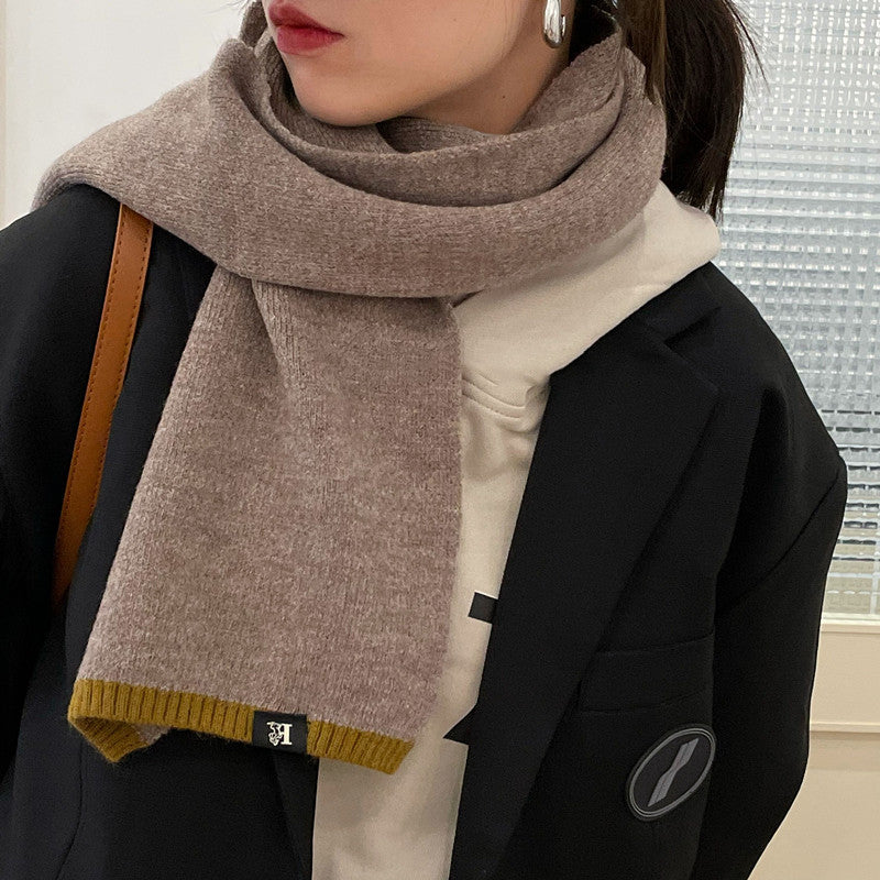 Simple And Versatile Everyday Solid Color Scarf Stitching