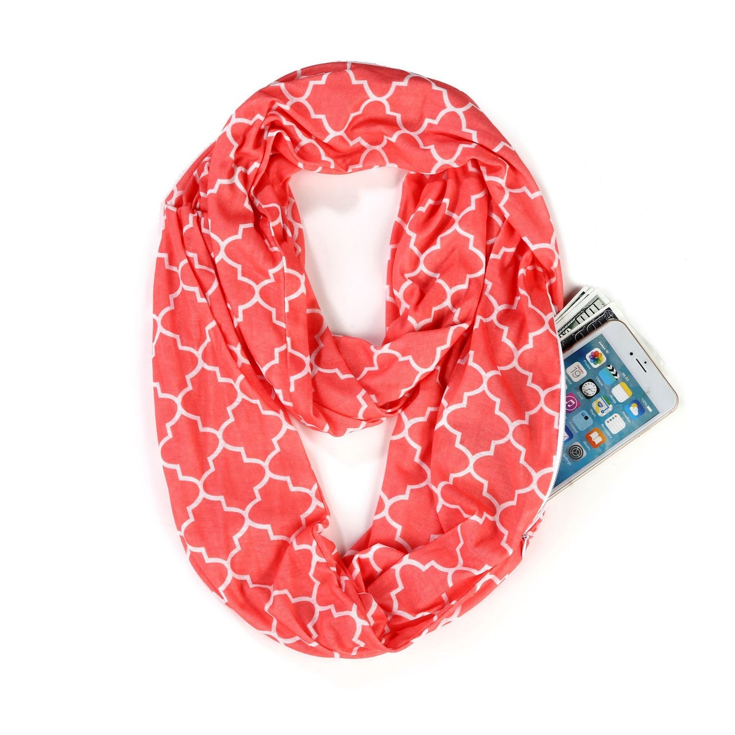 Zipper pocket solid color collar