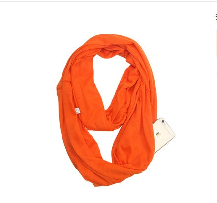 Zipper pocket solid color collar