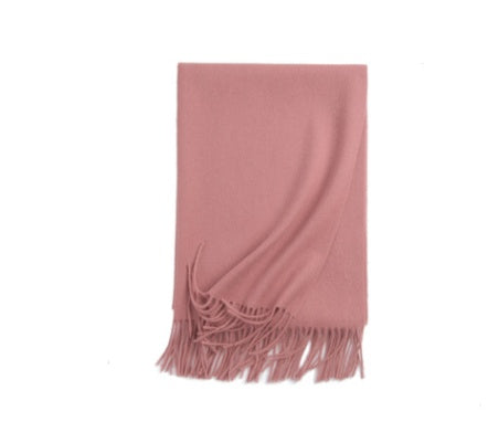 Autumn Winter Women's Solid Color Scarf Men's Plain Shawl Thickened Cloak
