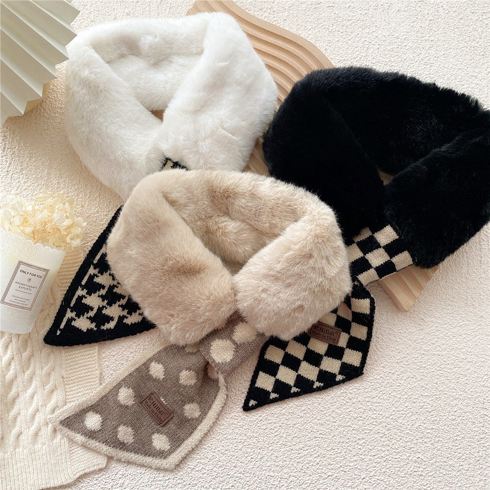 Collar Rex Rabbit Fur Winter Cross Scarf