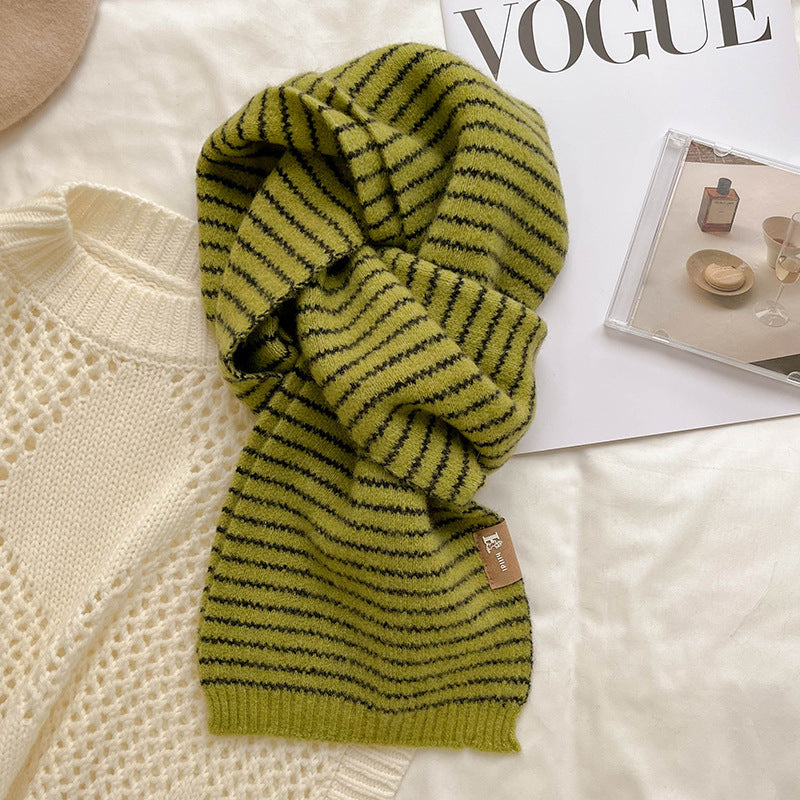 Warm Striped Thickened Student Couple Scarf