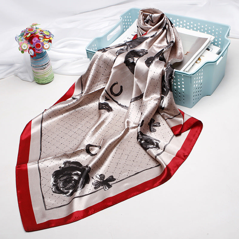 Women's 90cm Silk Like Bib Cashew Print