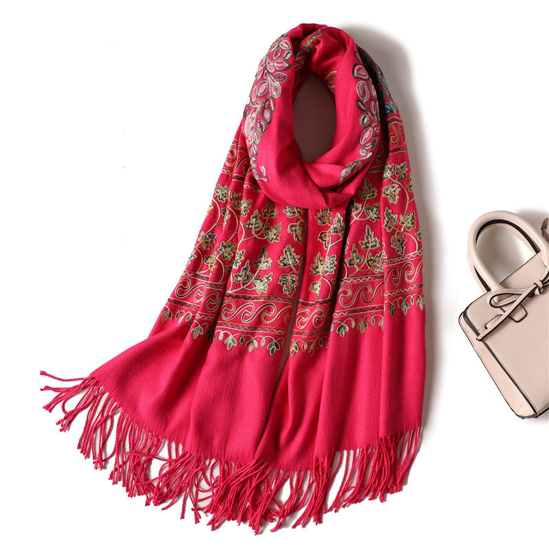 Solid Color Versatile Warm Shawl