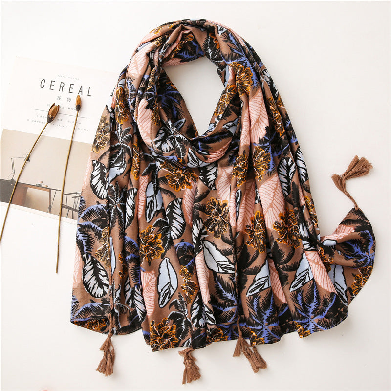 Tourist Holiday Plant Flower Scarf Female