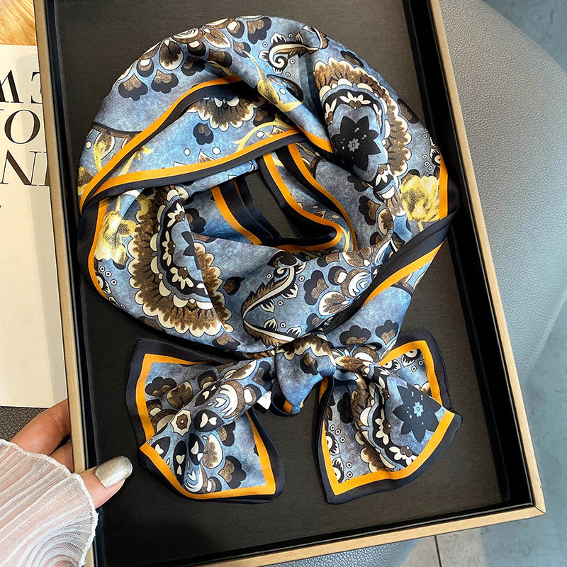 Warm Small Silk Scarf Thin Narrow Ribbon