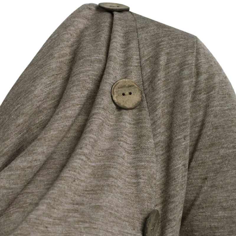 Multi-Fold Collar Casual Fashion Long-Sleeved T-Shirt