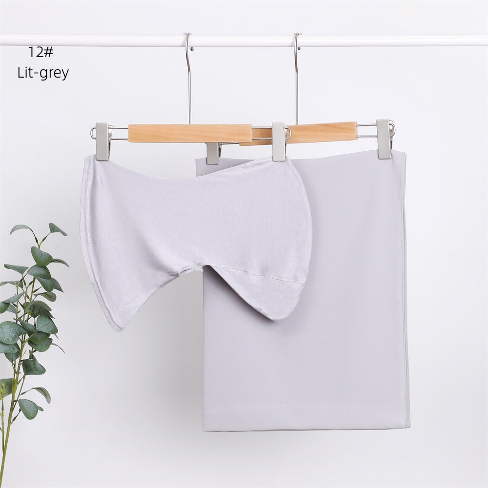 Modal Solid Color Breathable Fits Cap Pearl Chiffon Scarf