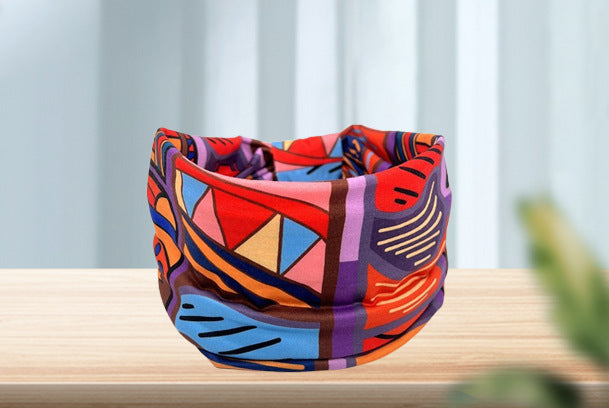 Headscarf African Print Hair Band Elastic Women Sports Yoga Hair Band Wide Brim