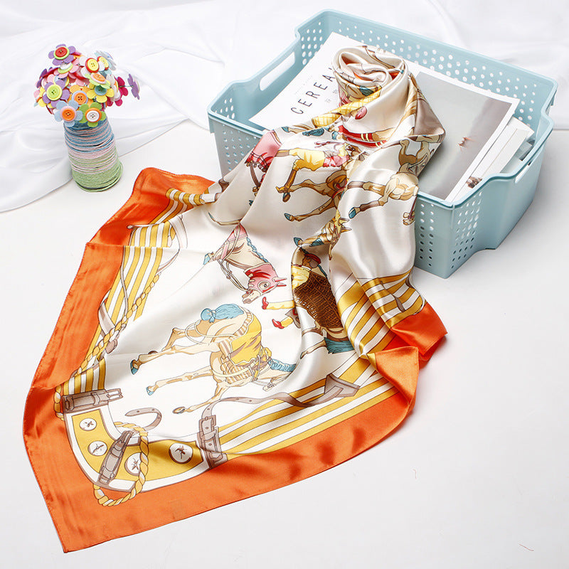 Women's 90cm Silk Like Bib Cashew Print