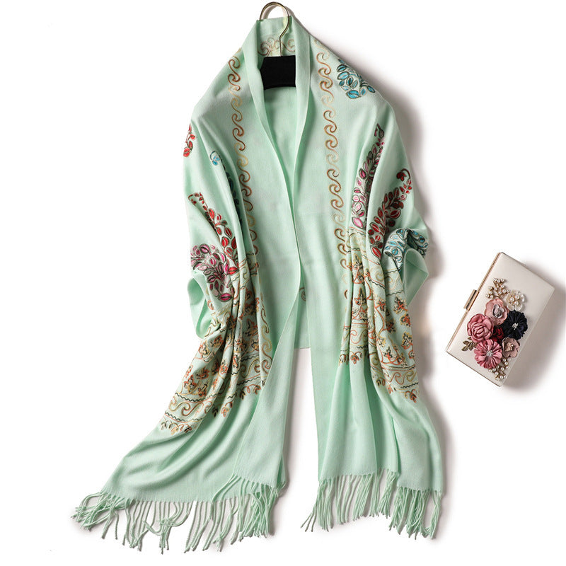 Solid Color Versatile Warm Shawl