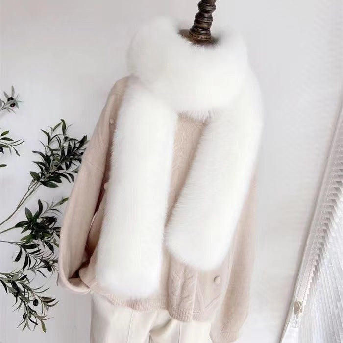 Women's Imitation Fox Fur Winter Extended Bib Shawl