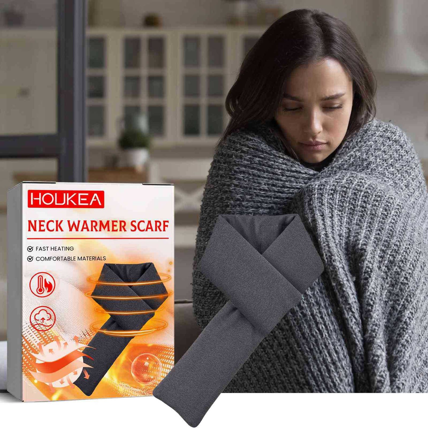 Winter Neck Protection Hot Compress Cold-resistant Heating Scarf