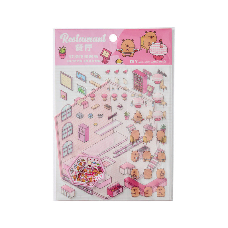 Capabala Cut-free Landscaping Hand Account Three-dimensional Stickers