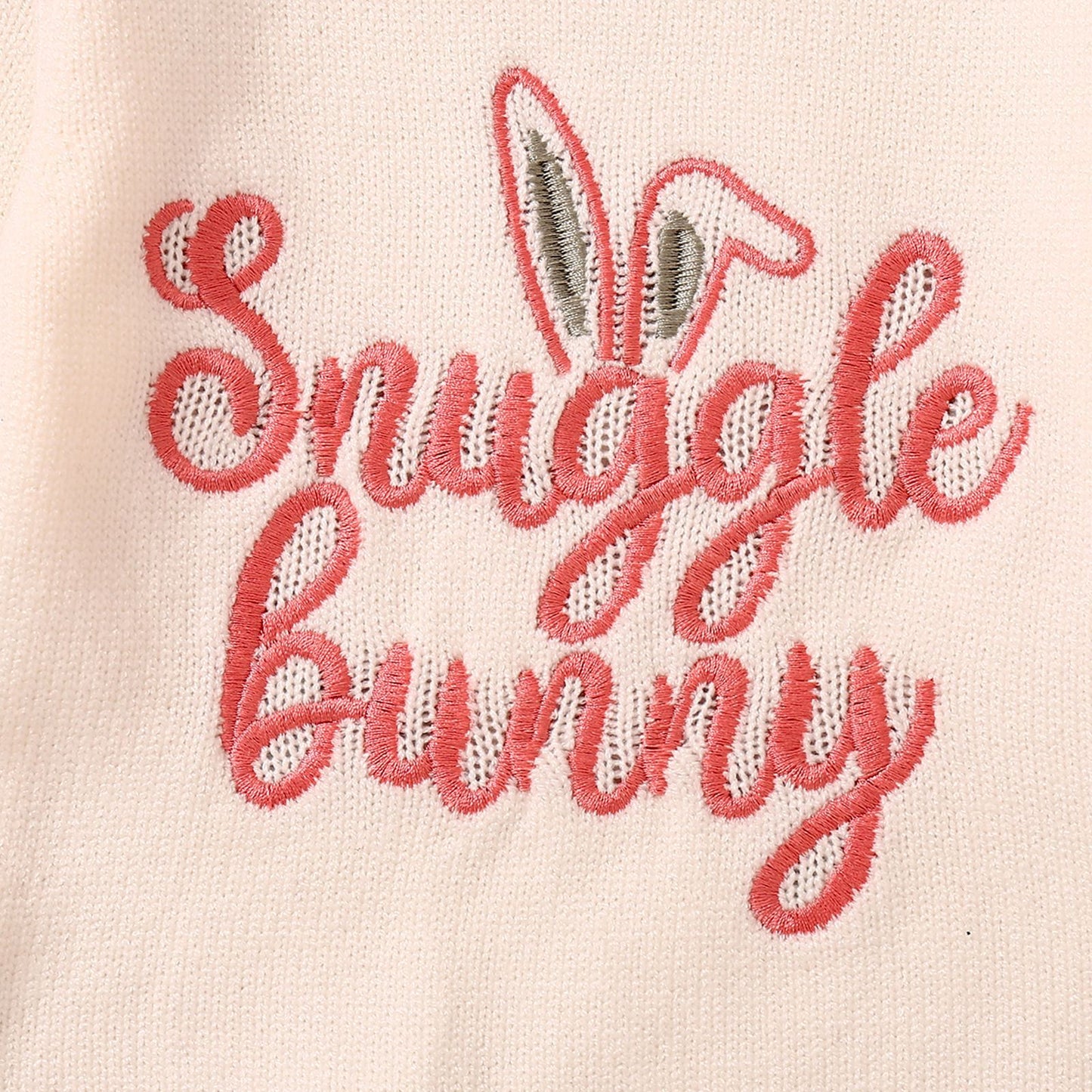 Children's Romper Easter Rabbit Ear Letter Embroidery Round Neck Long Sleeve Sweater