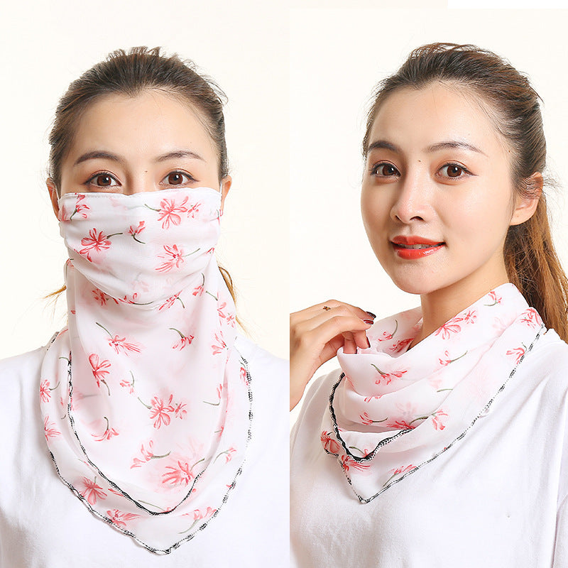 Bib Silk Scarf Women Summer Sunscreen Mask Neck Guard Face Mask