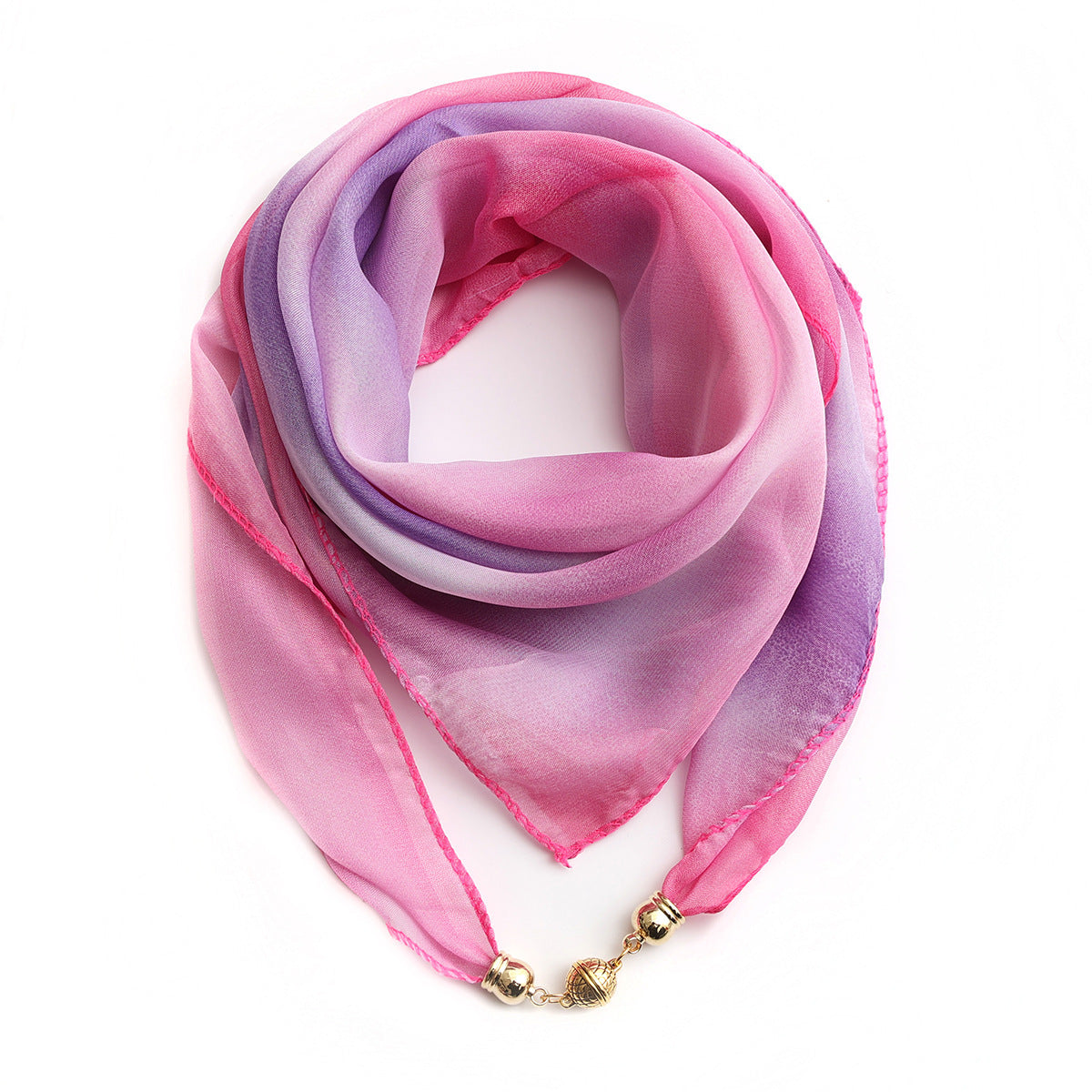 Golden Ball Floral Chiffon Scarf Women's Printed Thin