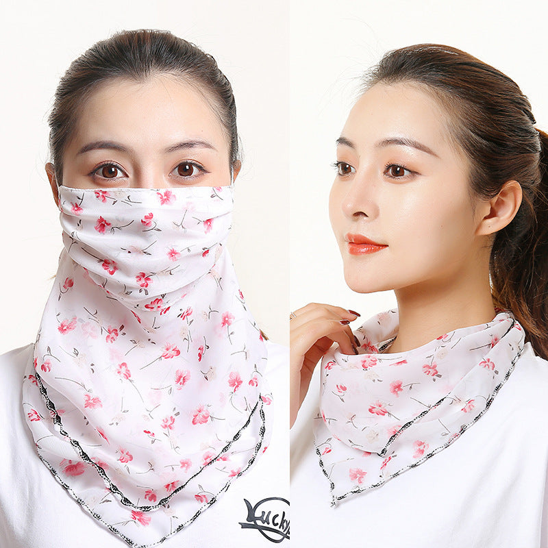 Bib Silk Scarf Women Summer Sunscreen Mask Neck Guard Face Mask