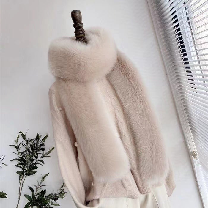 Women's Imitation Fox Fur Winter Extended Bib Shawl