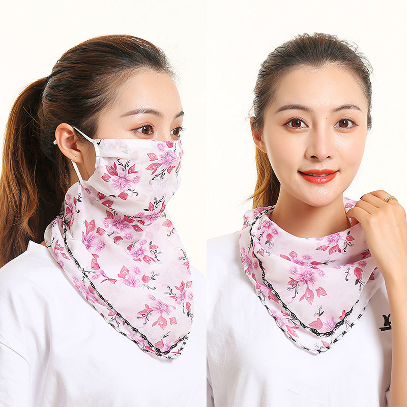 Bib Silk Scarf Women Summer Sunscreen Mask Neck Guard Face Mask