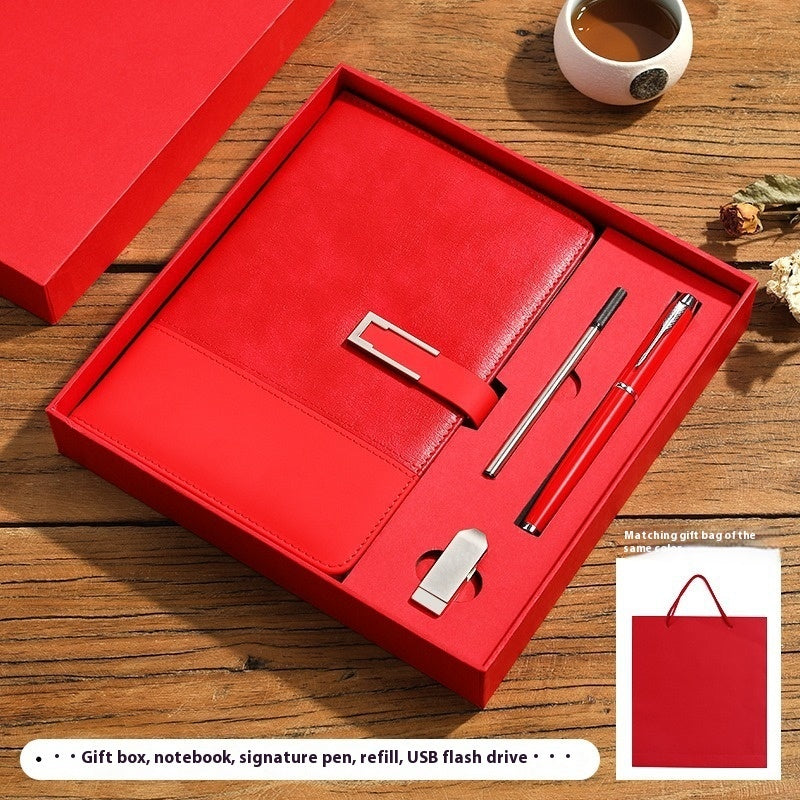 Business Thickening Notebook Soft Leather High-grade Gift Set