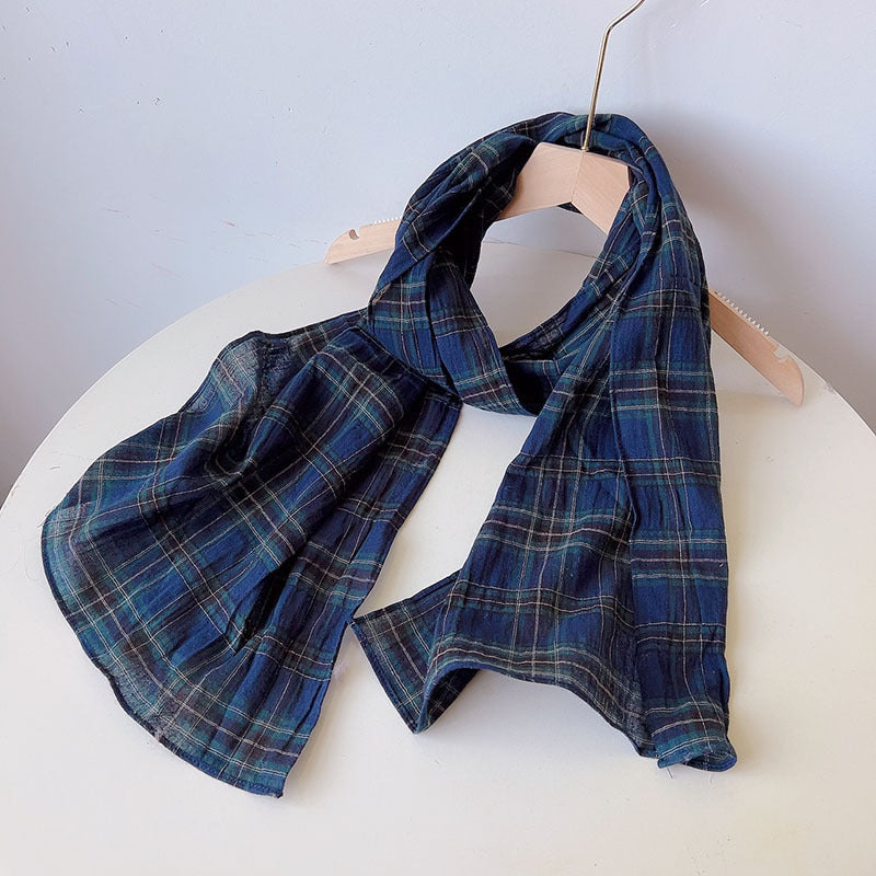 Pure Linen Hemp Gray Men's And Women's All-match Oversized Scarf