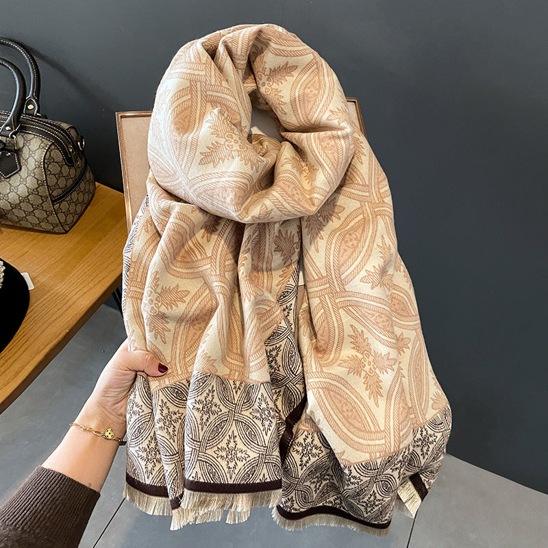 Scarf Women's Warm Shawl Middle-aged Elders