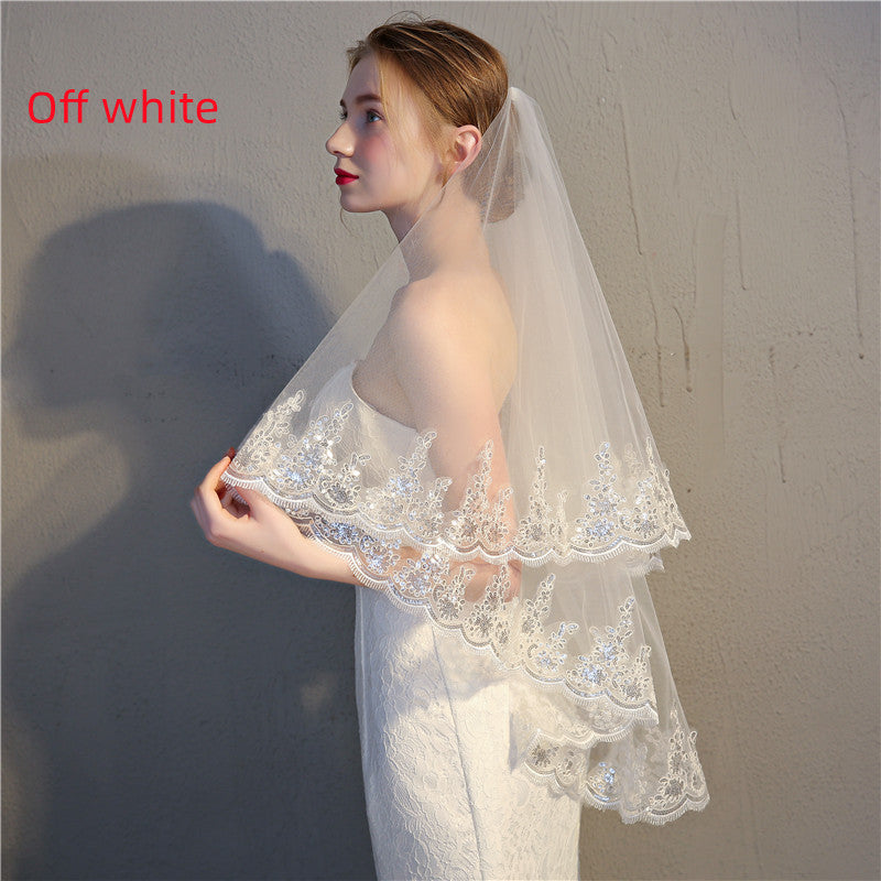 Hair Combed Fine Sequins Lace Headdress