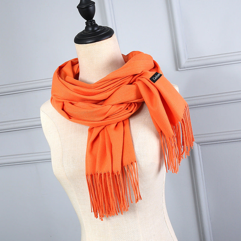 Korean Version Of Cashmere Solid Color Scarf Annual Meeting