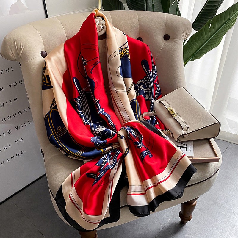 Women's Fashionable New Shawl With Silk Scarf