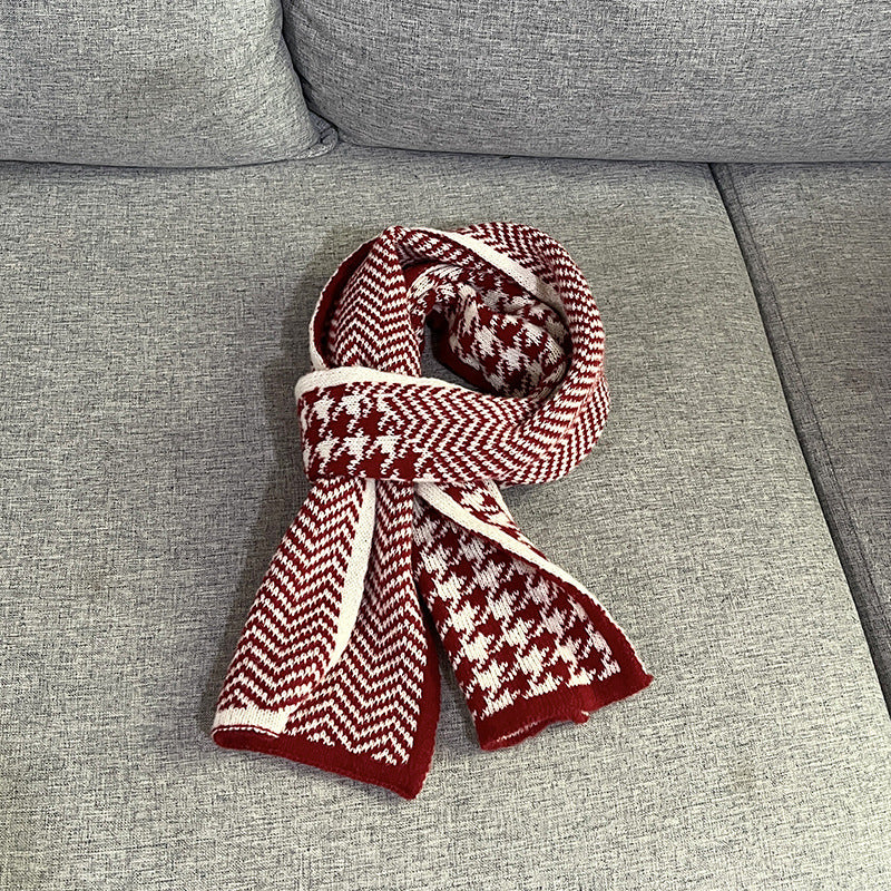 Fashion Red Deer Scarf Lady