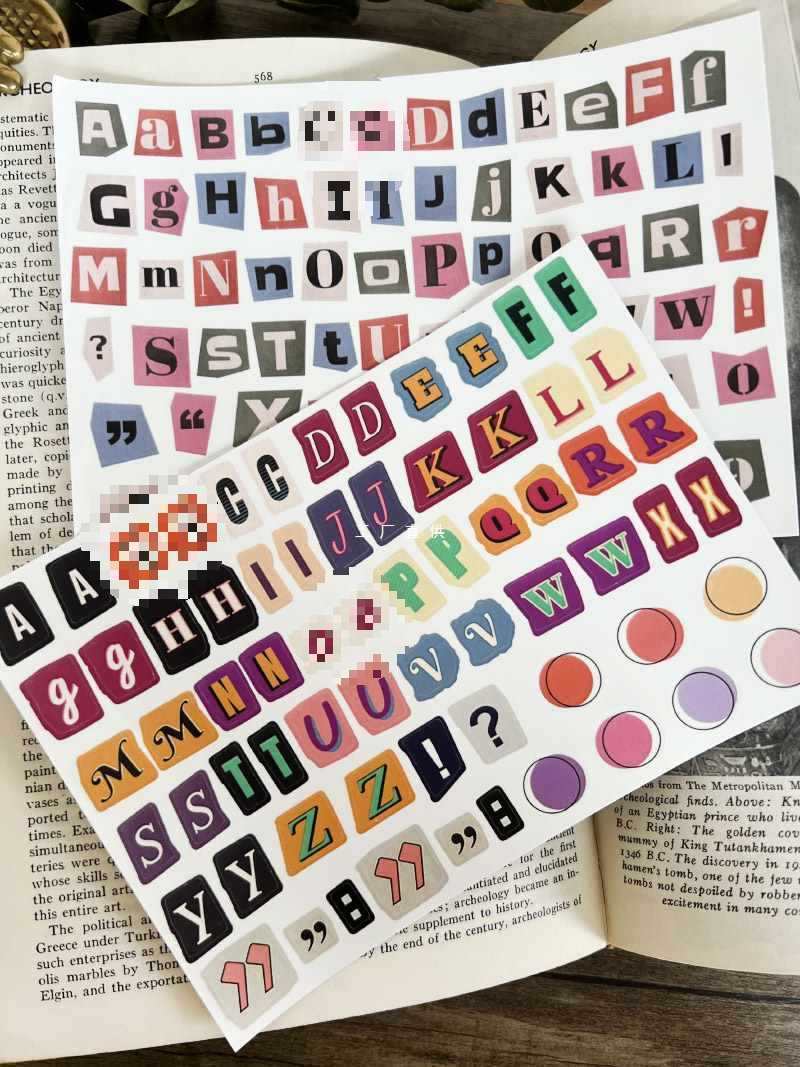 English Letters And Numbers Symbol Label Sticker Material Decoration Stickers