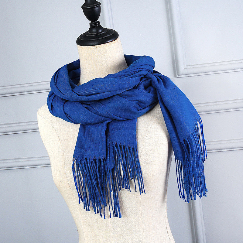 Korean Version Of Cashmere Solid Color Scarf Annual Meeting