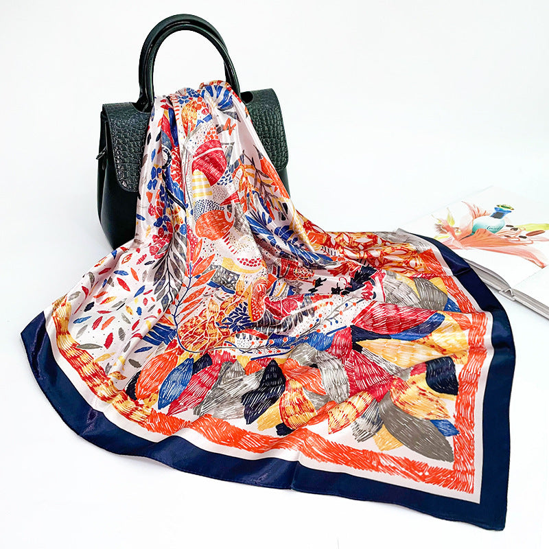 Silk Printed Scarf In Europe And America