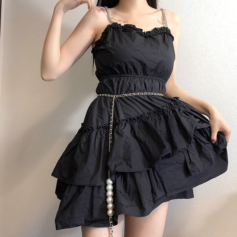 Elegant And Fashionable Pearl Metal Braided Waist Chain Belt
