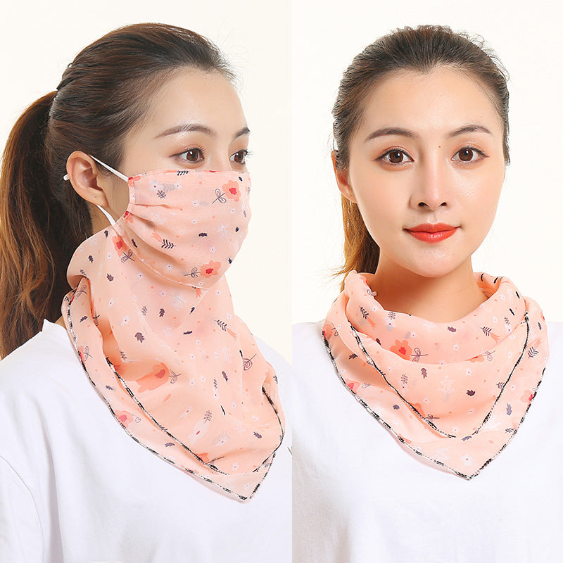 Bib Silk Scarf Women Summer Sunscreen Mask Neck Guard Face Mask