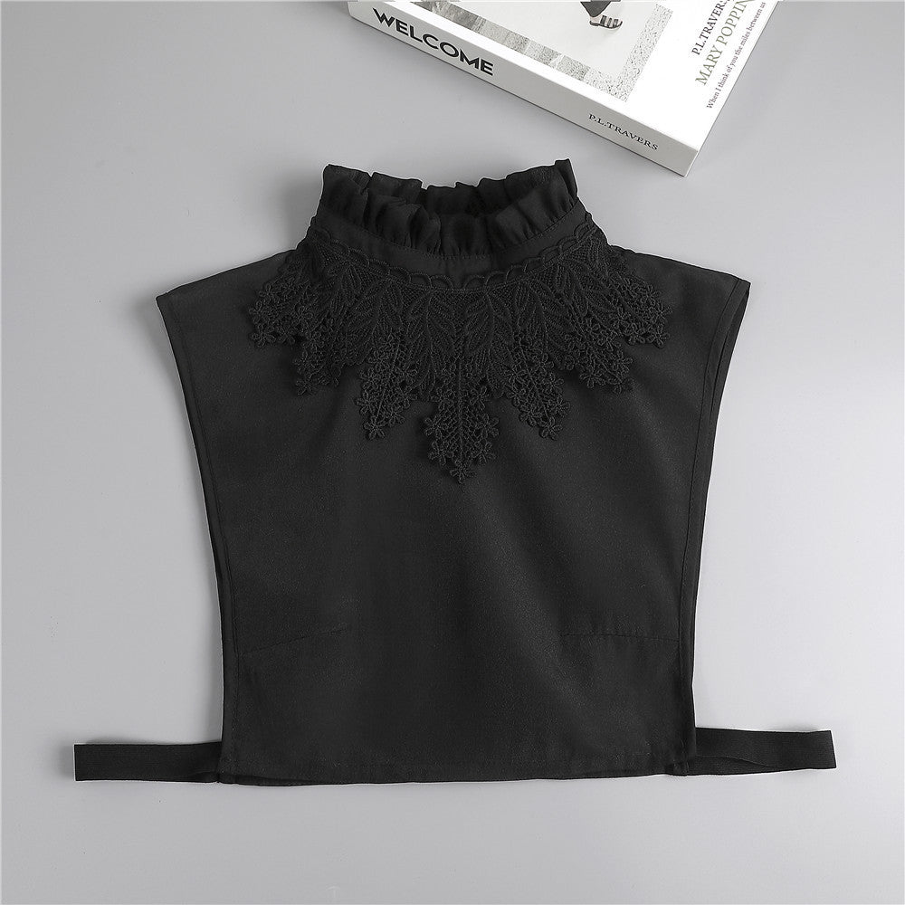 Beautiful Stand-up Collar Lady Floral Decorative Shirt Fake Collar