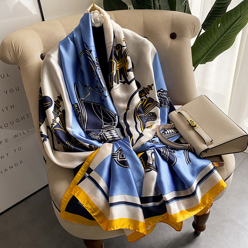 Women's Fashionable New Shawl With Silk Scarf
