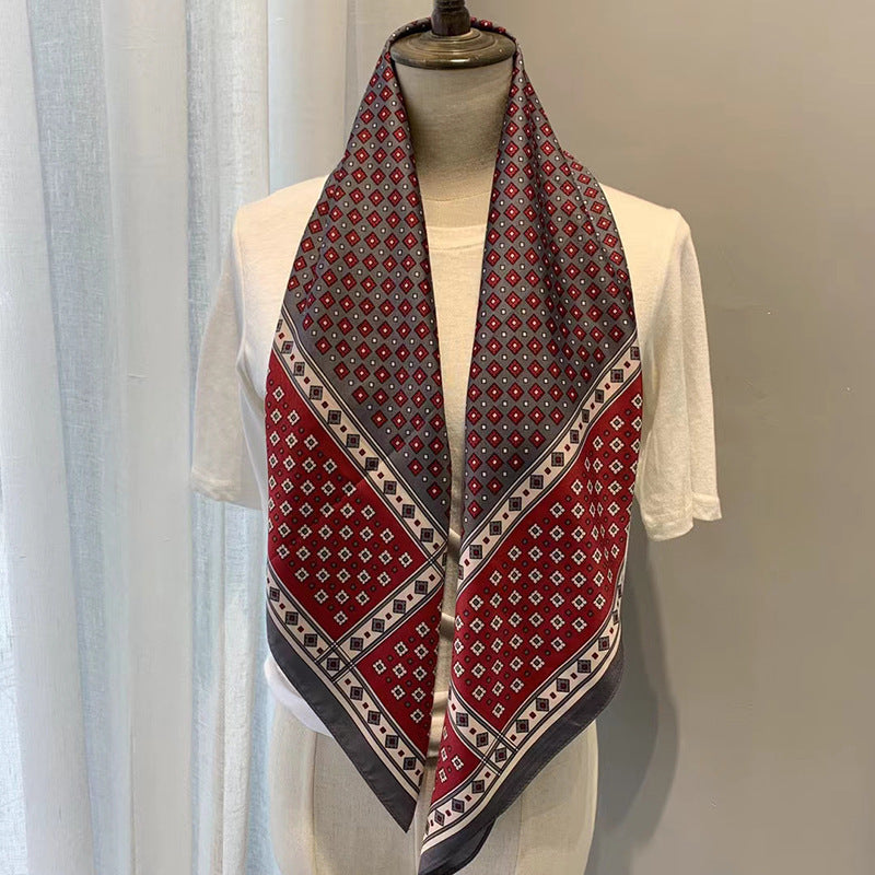 New 90cm Twill Silk Large Square Women's Shawl