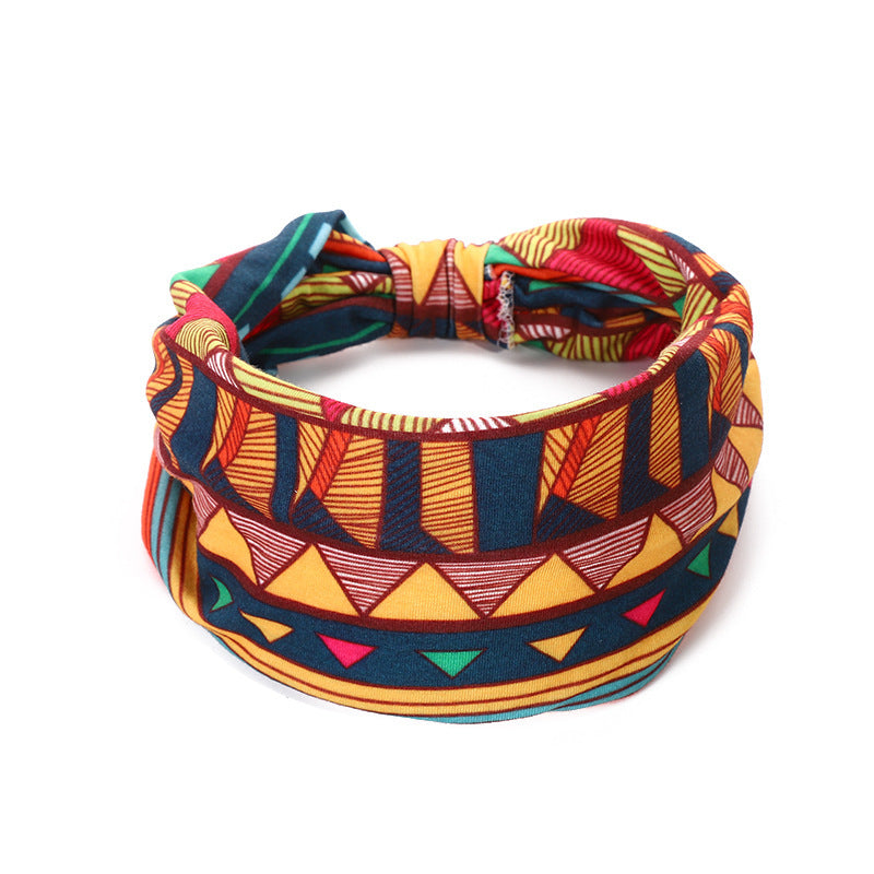 Headscarf African Print Hair Band Elastic Women Sports Yoga Hair Band Wide Brim