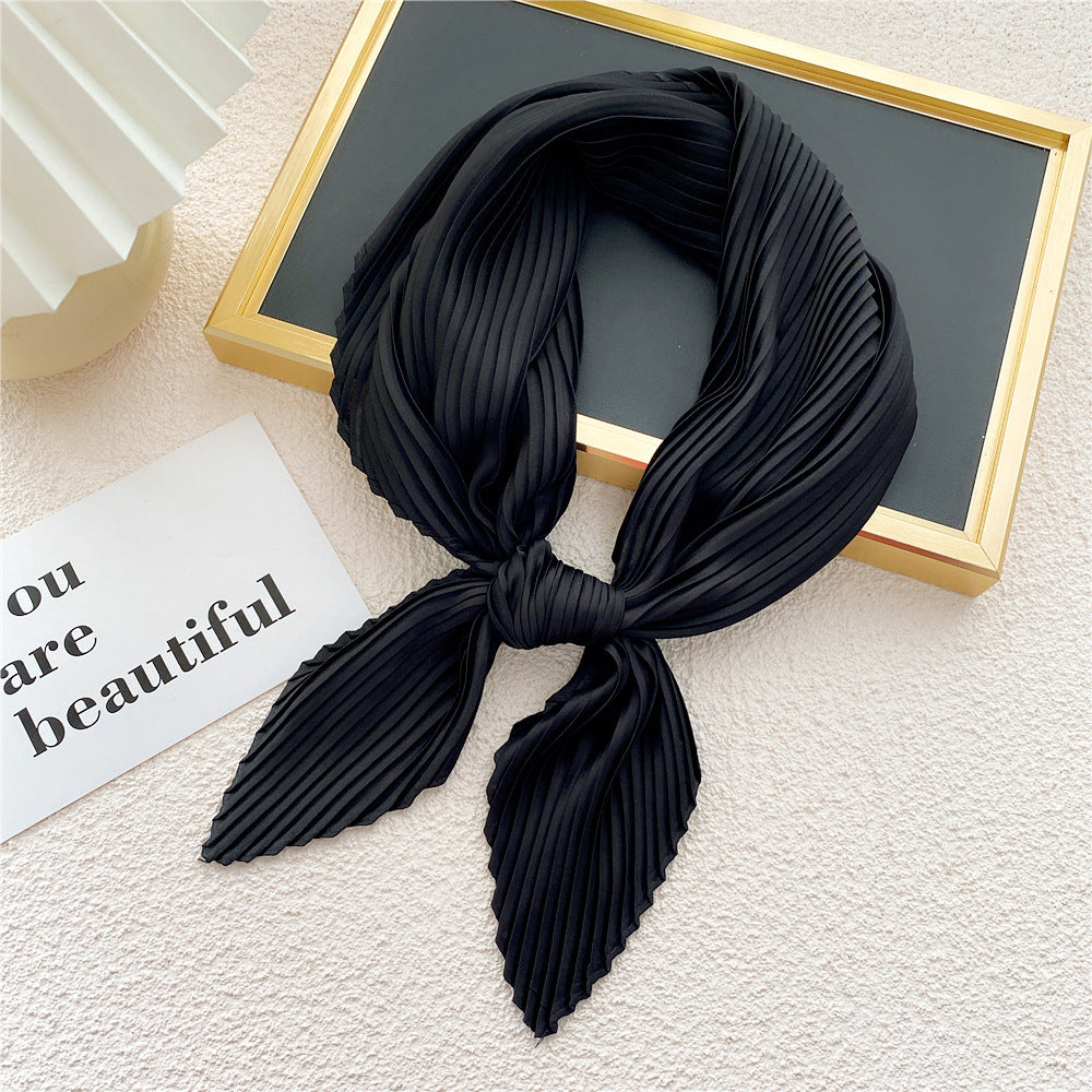Women's Fashion Solid Color Pleated Scarf