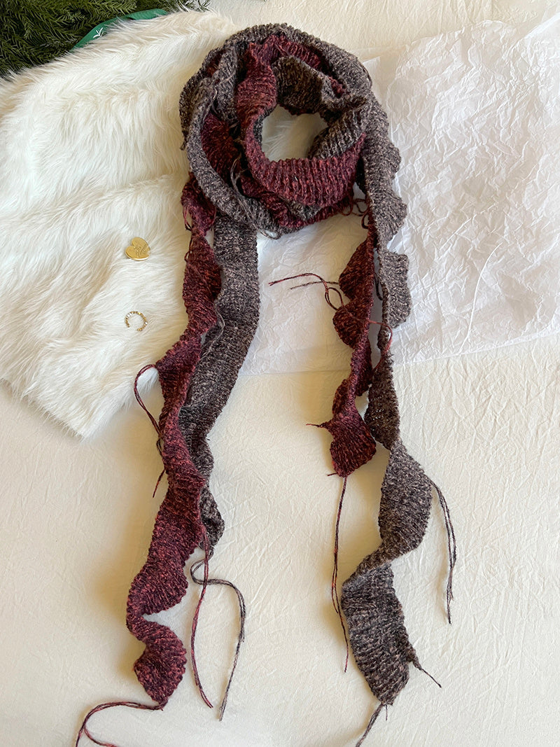 Irregular Tassel Woven Fine Scarf