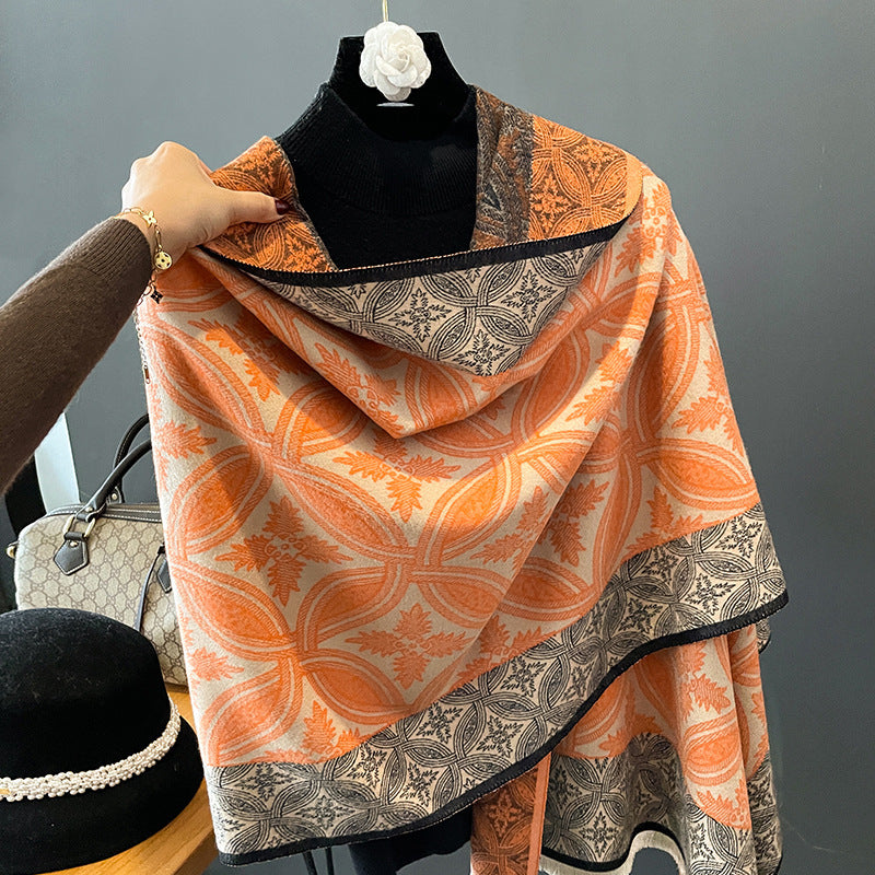 Scarf Women's Warm Shawl Middle-aged Elders