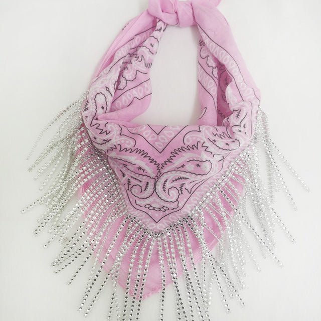 Strass Franja Bandana Feminino Bacharette Bach Festa Embelez