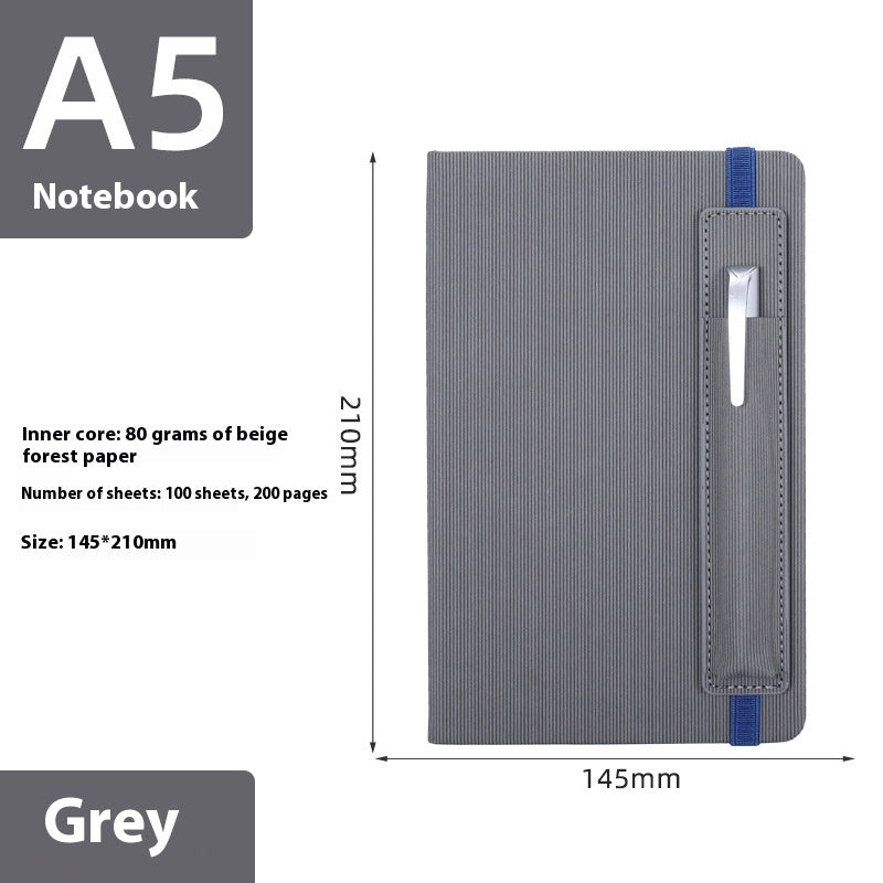 A5 Strap Notebook Pen Insert Leather Surface