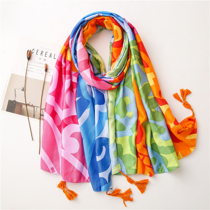 Tourist Holiday Plant Flower Scarf Female