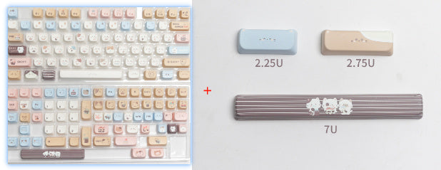 High Sea Salt Cat Full Set PBT Sublimation Key Cap March Past Space 7u Supplement