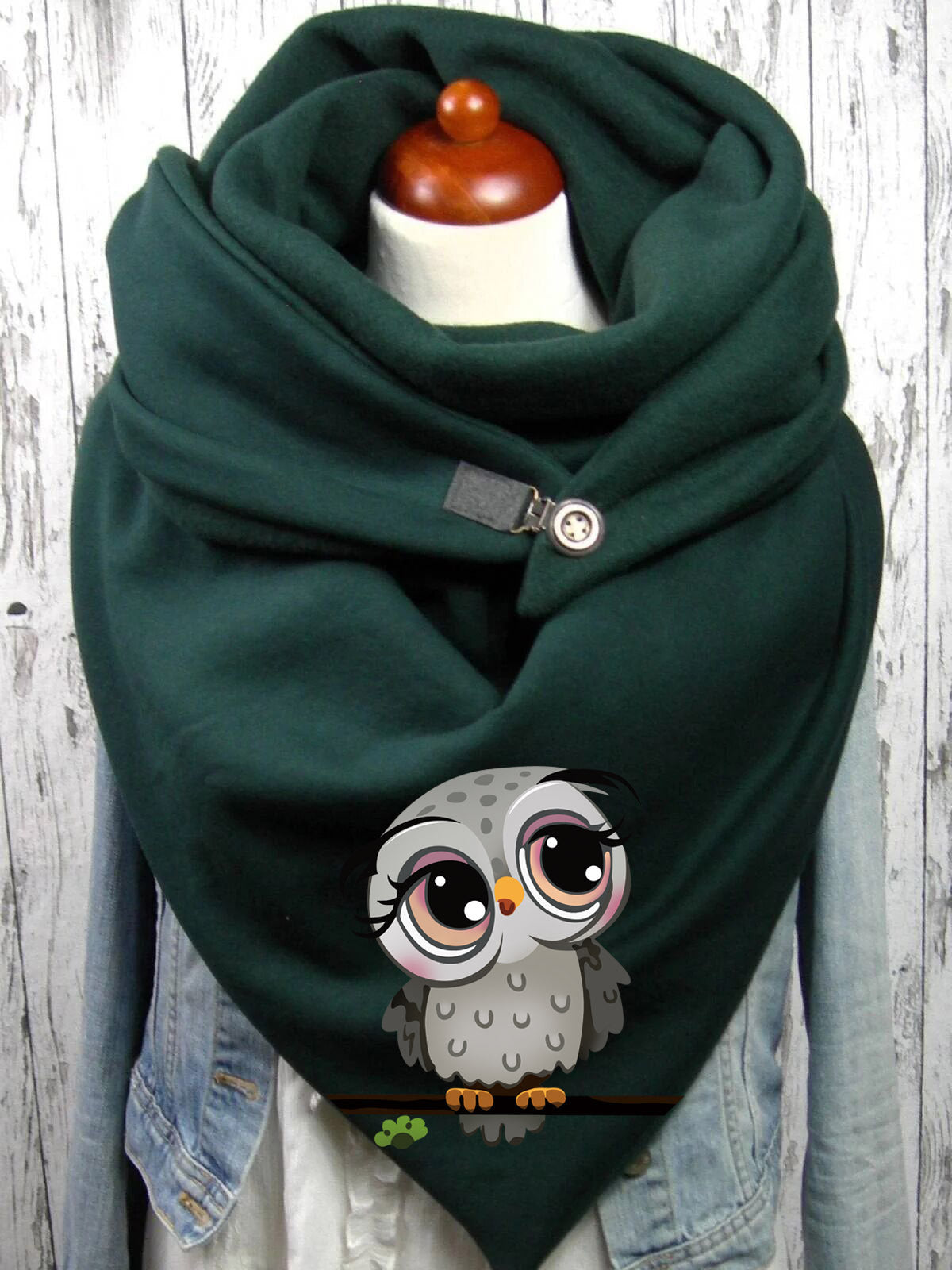 Women's Cotton Malaysia Warm Button Scarf