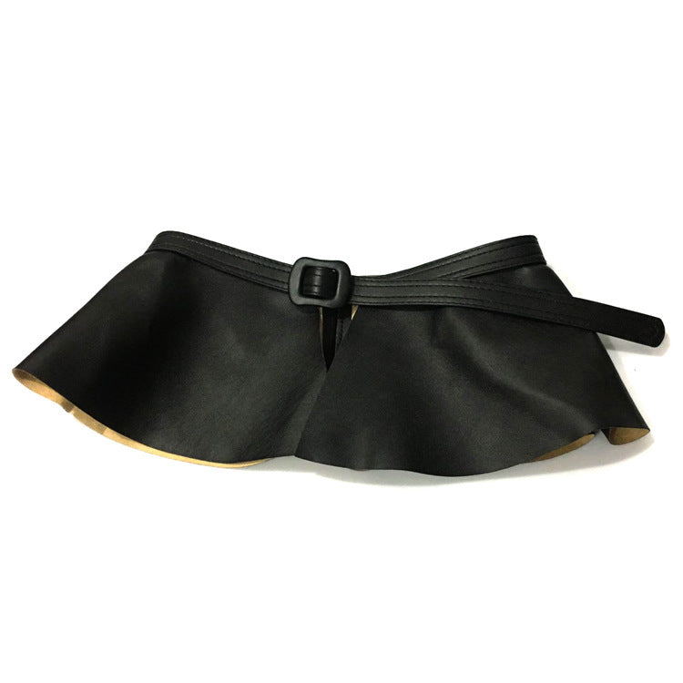 European And American Women's Lychee Pattern Skirt Waistband Can Shrink Ruffled Fashion All-match Korean Women's Belt