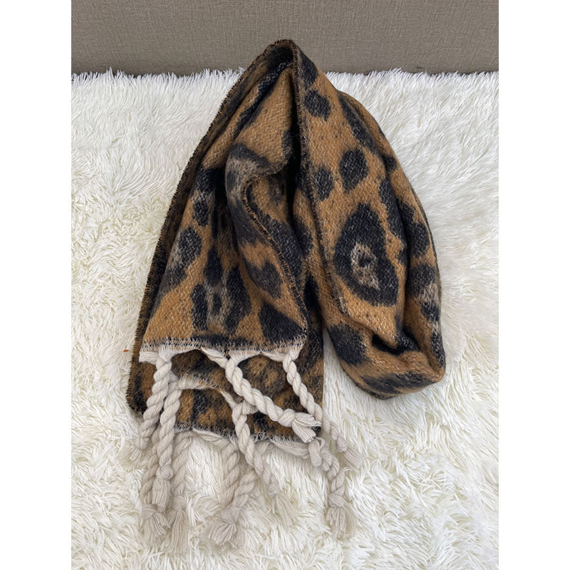Women's Thick Fringed Houndstooth All-match Shawl Scarf